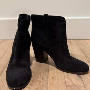 Frye Black Suede Heeled Boots